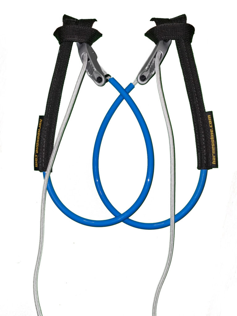 Long adjustable mono harness lines for windsurfing