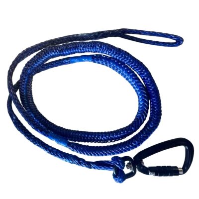 blue rope with metal black carabiner